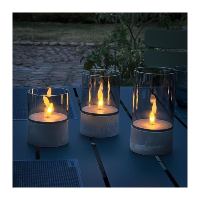 Lot 3 Lampes a poser LED BOUGIE BRILLIANT - 2500K - Plastique et verre Lot 3 Lampes a poser LED BOUGIE BRILLIANT - 2500K - Plastique et verre