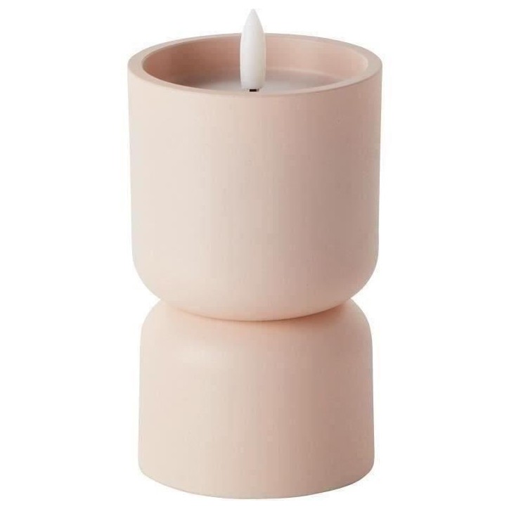Lampe de table d'extérieur - BRILLIANT - LOVERE - Forme bougie - Plastique - 3 W - Beige et brun clair