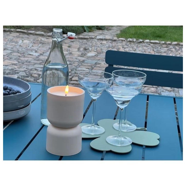 Lampe de table d'extérieur- BRILLIANT - LOVERE - Plastique - 3 W - Forme bougie - Beige et brun clair