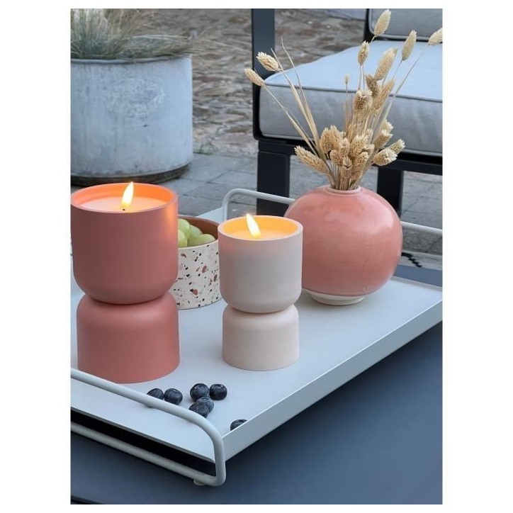 Lampe de table d'extérieur - BRILLIANT - LOVERE - Forme bougie - Plastique - 3 W - Terre cuite