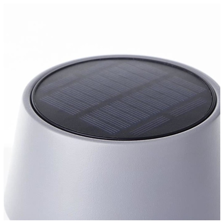 Lampe de table d'extérieur - BRILLIANT - PICCO - LED et solaire - Métal et plastique - 5 W - Gris dépoli Lampe de table d'extérieur - BRILLIANT - PICCO - LED et solaire - Métal et plastique - 5 W - Gris dépoli