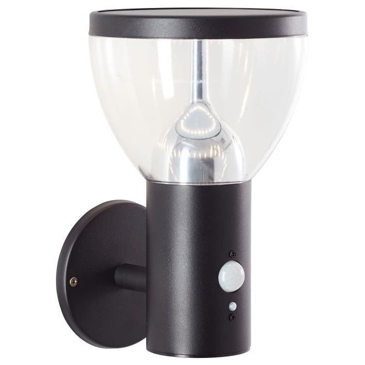 Applique extérieure - BRILLIANT - TULIP - LED et solaire - Détecteur de mouvement - Acier inoxydable et plastique - 4 W - Noir Applique extérieure - BRILLIANT - TULIP - LED et solaire - Détecteur de mouvement - Acier inoxydable et plastique - 4 W - Noir