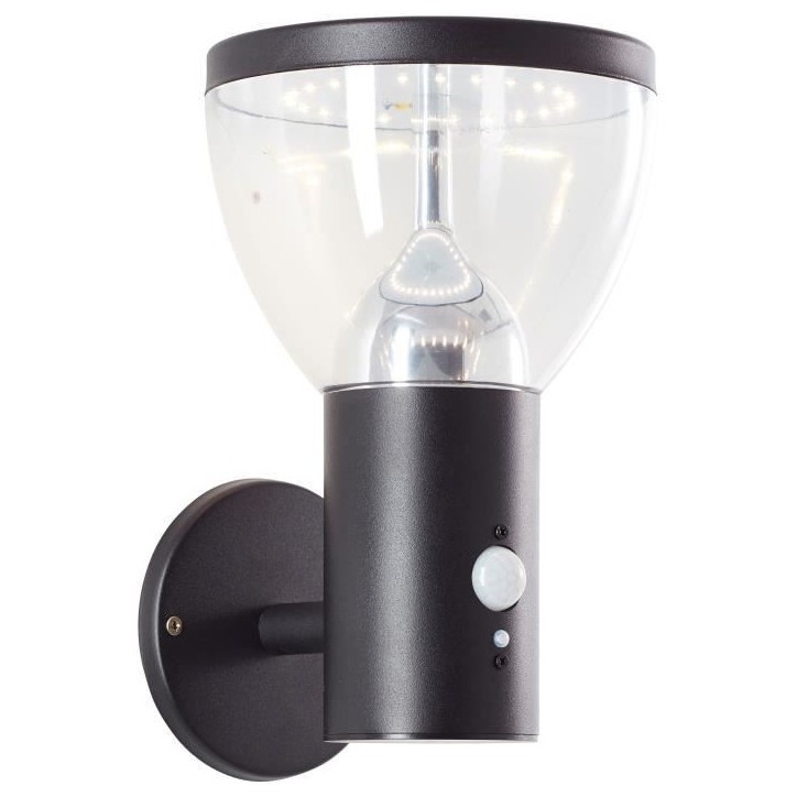 Applique extérieure - BRILLIANT - TULIP - LED et solaire - Détecteur de mouvement - Acier inoxydable et plastique - 4 W - Noir Applique extérieure - BRILLIANT - TULIP - LED et solaire - Détecteur de mouvement - Acier inoxydable et plastique - 4 W - Noir