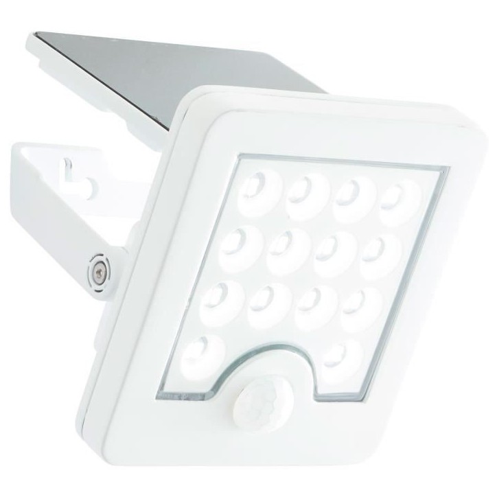 Applique extérieure - BRILLIANT - LUTON - LED et solaire - Détecteur de mouvement - Plastique et métal - 4 W - Blanc