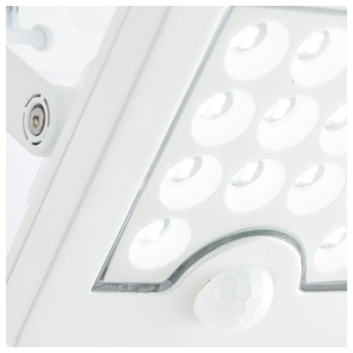 Applique extérieure - BRILLIANT - LUTON - LED et solaire - Détecteur de mouvement - Plastique et métal - 4 W - Blanc