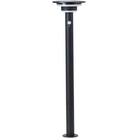 Potelet extérieur - BRILLIANT - GARVINA - LED et solaire - Détecteur de mouvement - Acier inoxydable et plastique - 4 W - Noir