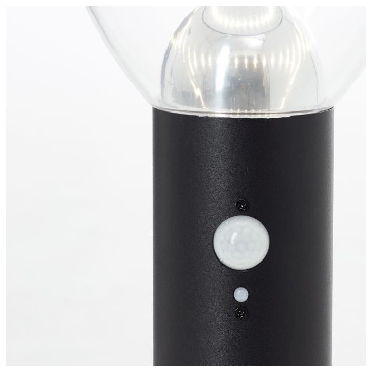 Borne extérieure - BRILLIANT - TULIP - LED et solaire - Détecteur de mouvement - Acier inoxydable et plastique - 4 W - Noir