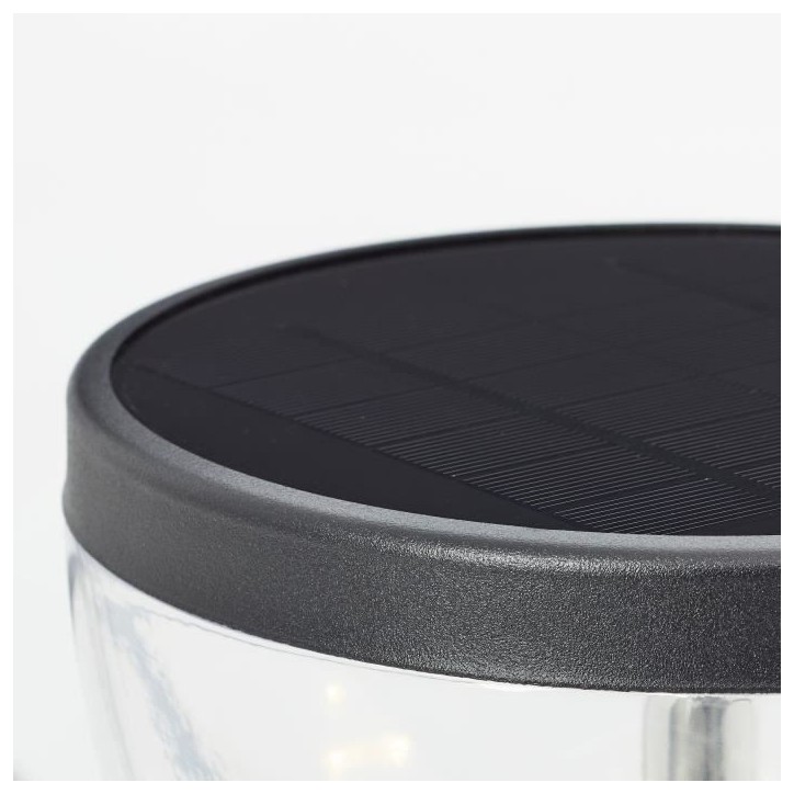 Borne extérieure - BRILLIANT - TULIP - LED et solaire - Détecteur de mouvement - Acier inoxydable et plastique - 4 W - Noir