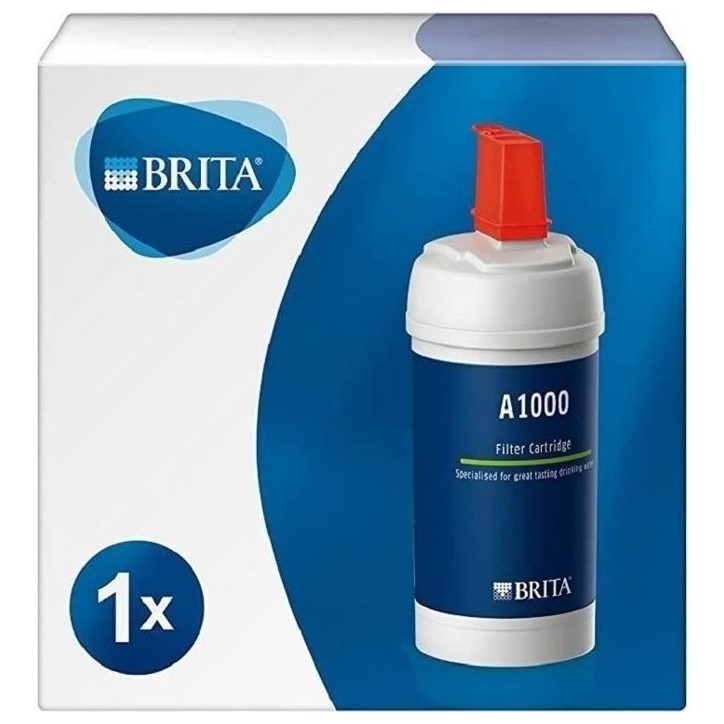Cartouche BRITA - A1000 - Systeme filtration robinet - Filtration calcaire, chlore, plomb et impuretés