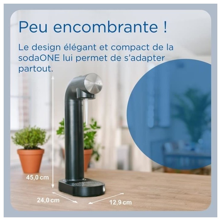 Machine a soda BRITA - SodaONE Blanche - 1 Bouteille 1L et 1 Cylindre de CO2 inclus
