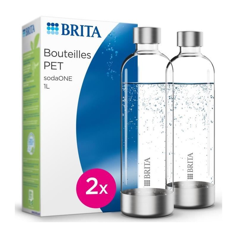 Pack 2 Bouteilles BRITA - Pour machine SodaONE - Capacité 1L - PET Pack 2 Bouteilles BRITA - Pour machine SodaONE - Capacité 1L - PET