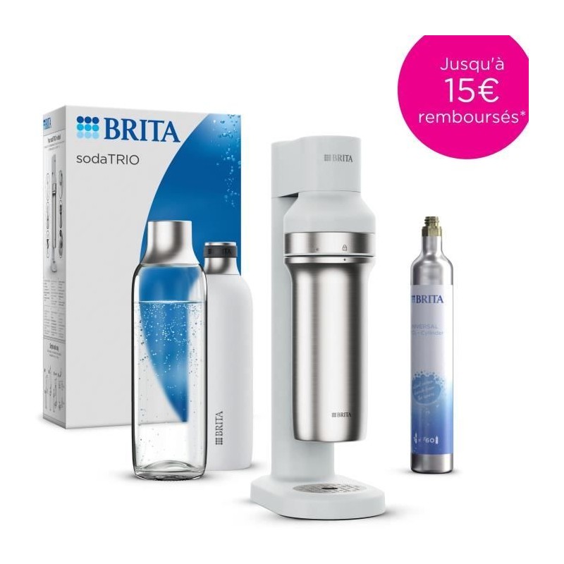 Machine a soda BRITA - SodaTRIO Blanche - 1 Bouteille 1L et 1 Cylindre Machine a soda BRITA - SodaTRIO Blanche - 1 Bouteille 1L et 1 Cylindre