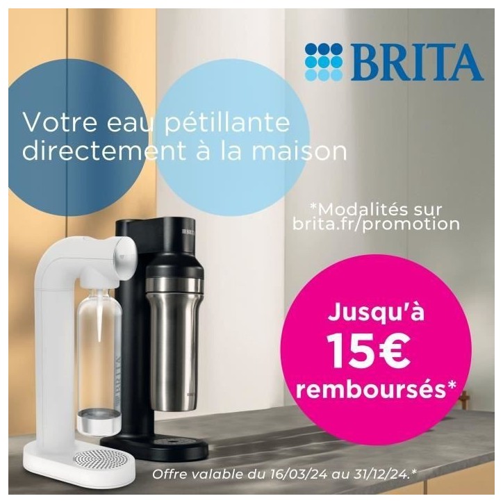 Machine a soda BRITA - SodaTRIO Blanche - 1 Bouteille 1L et 1 Cylindre de CO2 inclus Machine a soda BRITA - SodaTRIO Blanche - 1 Bouteille 1L et 1 Cylindre de CO2 inclus
