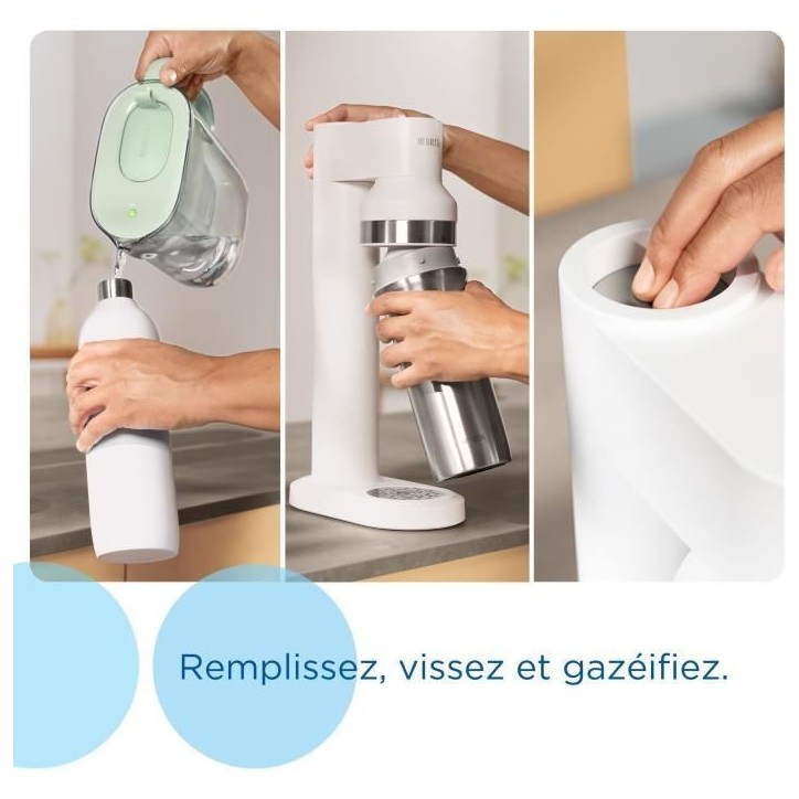 Machine a soda BRITA - SodaTRIO Blanche - 1 Bouteille 1L et 1 Cylindre de CO2 inclus Machine a soda BRITA - SodaTRIO Blanche - 1 Bouteille 1L et 1 Cylindre de CO2 inclus