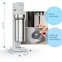 Machine a soda BRITA - SodaTRIO Blanche - 1 Bouteille 1L et 1 Cylindre