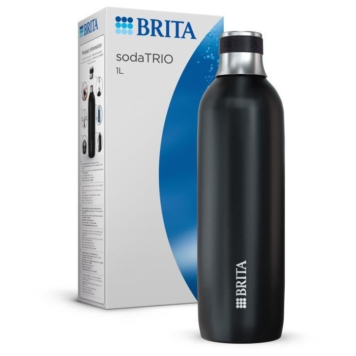 Bouteille isotherme BRITA - Compatible SodaTRIO - Capacité 1L - Acier Inoxydable - Noire Bouteille isotherme BRITA - Compatible SodaTRIO - Capacité 1L - Acier Inoxydable - Noire