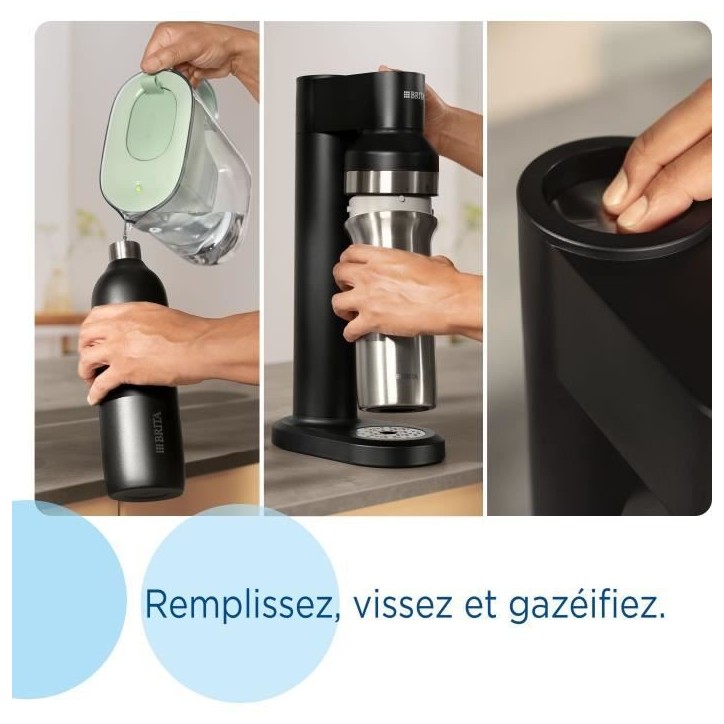 Bouteille isotherme BRITA - Compatible SodaTRIO - Capacité 1L - Acier Inoxydable - Noire Bouteille isotherme BRITA - Compatible SodaTRIO - Capacité 1L - Acier Inoxydable - Noire