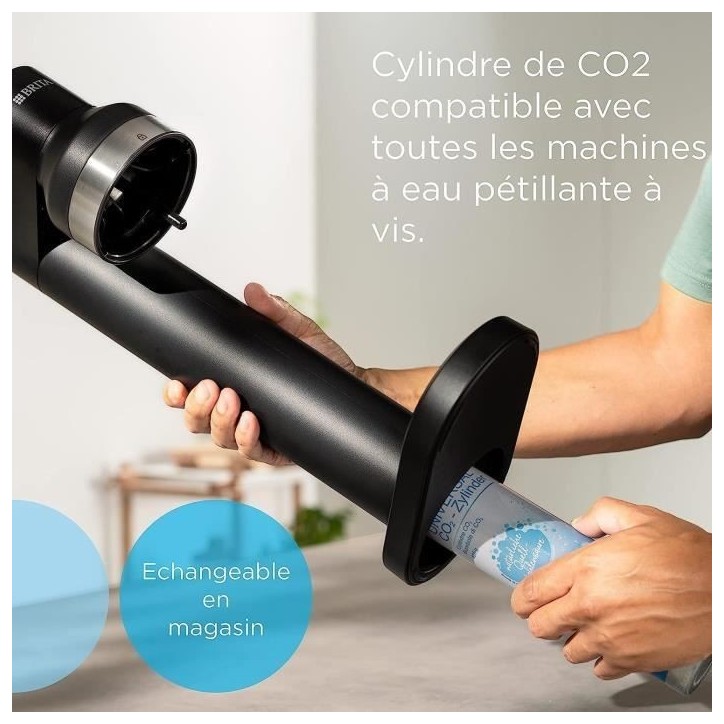 Cylindre CO2 de réserve BRITA - Pour machines a eau pétillante - Gazéifie jusqu'a 60L d'eau pétillante