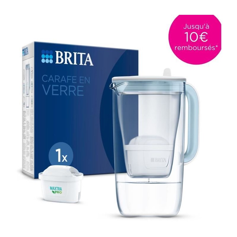 Carafe filtrante en verre BRITA - Model One bleue - Capacité 2,5L don Carafe filtrante en verre BRITA - Model One bleue - Capacité 2,5L don