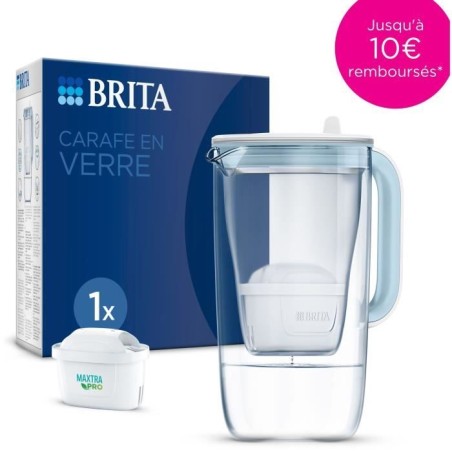 Carafe filtrante en verre BRITA - Model One bleue - Capacité 2,5L don