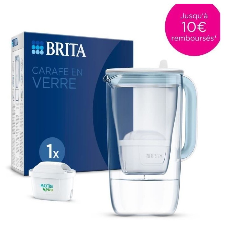 Carafe filtrante en verre BRITA - Model One bleue - Capacité 2,5L dont 1,5L d'eau filtrée - 1 Cartouche Maxtra Pro All-In-1 in Carafe filtrante en verre BRITA - Model One bleue - Capacité 2,5L dont 1,5L d'eau filtrée - 1 Cartouche Maxtra Pro All-In-1 in