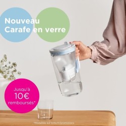 Carafe filtrante en verre BRITA - Model One bleue - Capacité 2,5L don