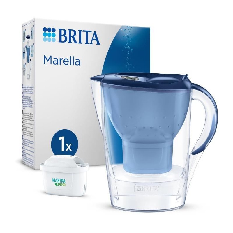 Carafe filtrante BRITA - Marella Bleue - Capacité 2,4L dont 1,4L d'ea