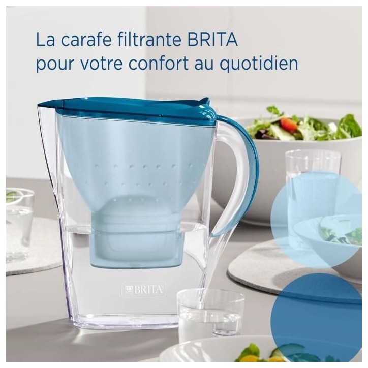Carafe filtrante BRITA - Marella Bleue - Capacité 2,4L dont 1,4L d'eau filtrée - 1 Cartouche Maxtra Pro All-In-1 incluse Carafe filtrante BRITA - Marella Bleue - Capacité 2,4L dont 1,4L d'eau filtrée - 1 Cartouche Maxtra Pro All-In-1 incluse