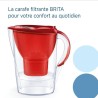 Carafe filtrante BRITA - Marella Rouge - Capacité 2,4L dont 1,4L d'ea