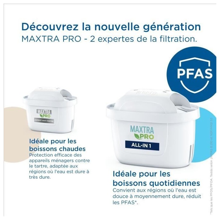 Carafe filtrante BRITA - Marella Bleu XL - Capacité 3,5L dont 2,5L d'eau filtrée - 1 Cartouche Maxtra Pro All-In-1 incluse