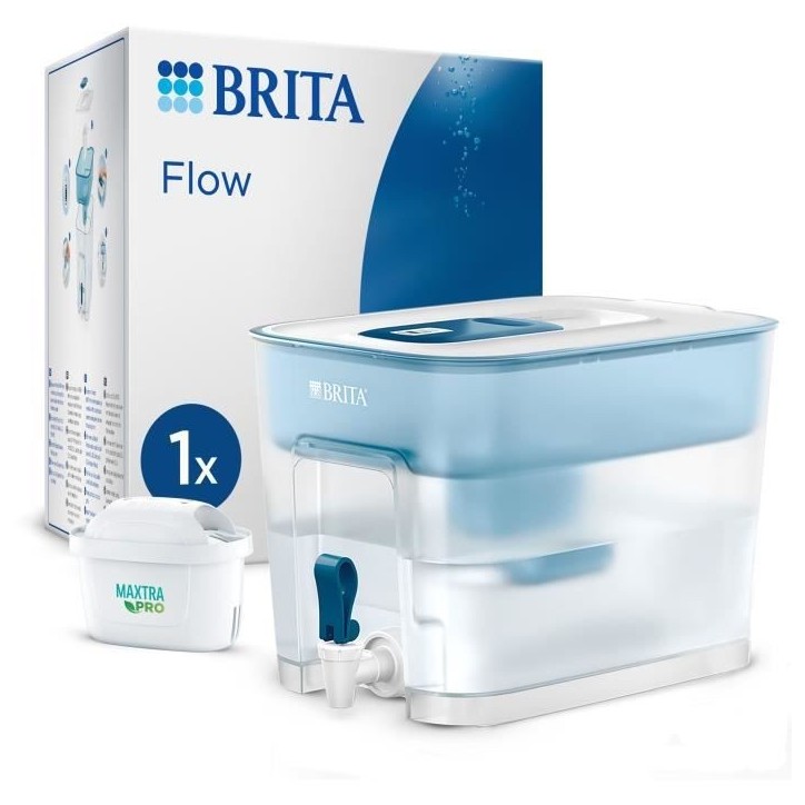 Distributeur d'eau BRITA - Flow - Capacité 8,2L dont 5,2L d'eau filtrée - 1 Cartouche Maxtra Pro All-In-1 incluse Distributeur d'eau BRITA - Flow - Capacité 8,2L dont 5,2L d'eau filtrée - 1 Cartouche Maxtra Pro All-In-1 incluse