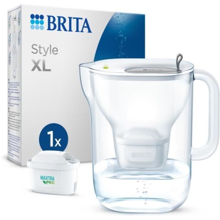 Carafe filtrante BRITA - Style XL Grise - Capacité 3,6L dont 2,3L d'e