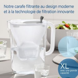 Carafe filtrante BRITA - Style XL Grise - Capacité 3,6L dont 2,3L d'e