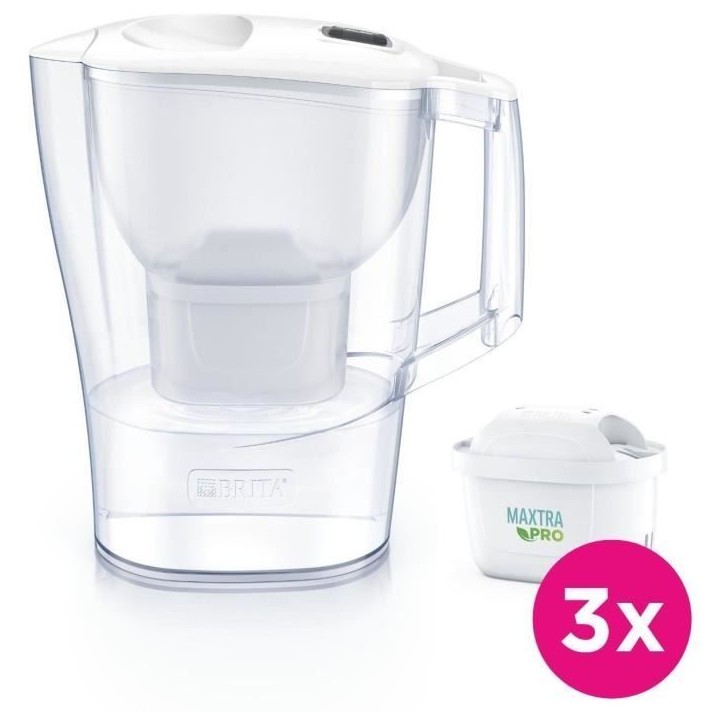 Carafe filtrante BRITA - Aluna Calendar Blanche - Capacité 2,4L dont 1,4L d'eau filtrée - 3 filtres Maxtra Pro All-In-1 inclus Carafe filtrante BRITA - Aluna Calendar Blanche - Capacité 2,4L dont 1,4L d'eau filtrée - 3 filtres Maxtra Pro All-In-1 inclus
