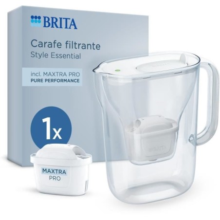 Carafe filtrante BRITA - Style Essential Blanche - Capacité 2,4L dont