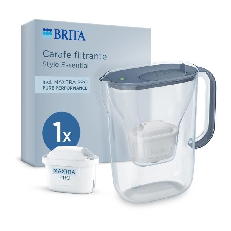 Carafe filtrante BRITA - Style Essential Bleu minéral - Capacité 2,4