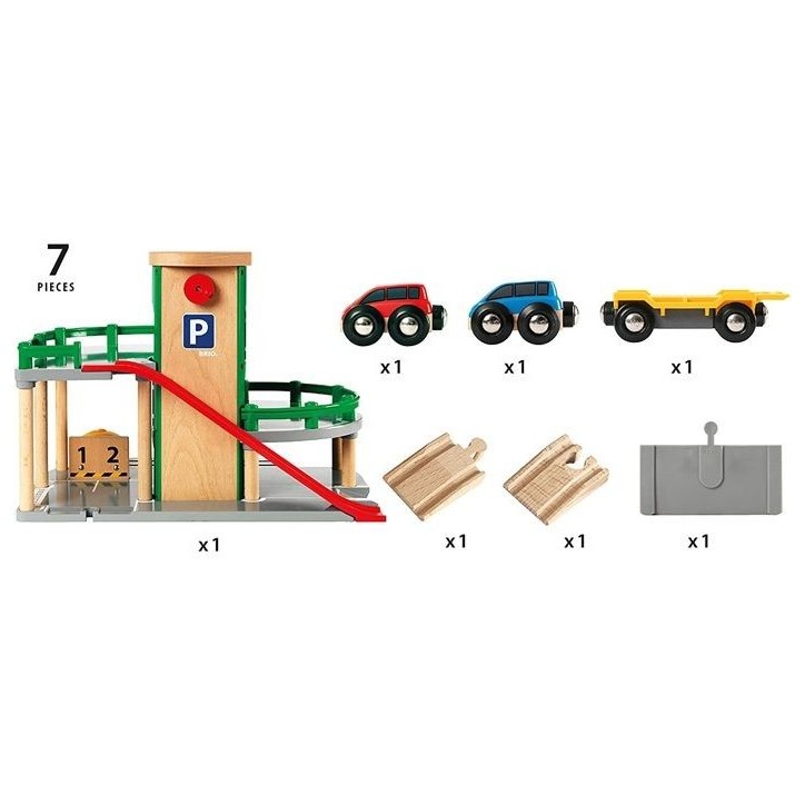 Garage Rail / Route BRIO World - Ravensburger - 3 niveaux - Mixte des 3 ans