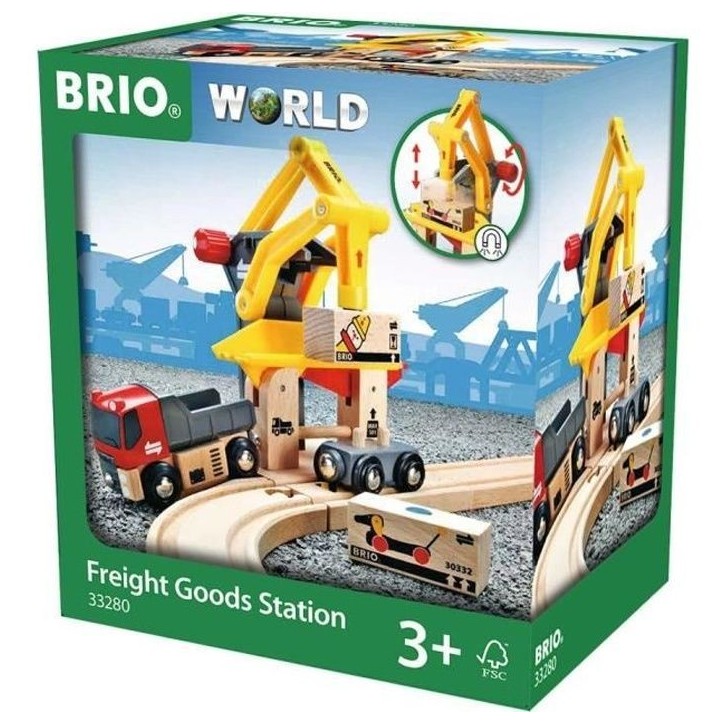 Brio World Grue de Chargement de Marchandises - Accessoire pour circuit de train en bois - Ravensburger - Mixte des 3 ans - 3328