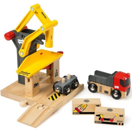 Brio World Grue de Chargement de Marchandises - Accessoire pour circuit de train en bois - Ravensburger - Mixte des 3 ans - 3328