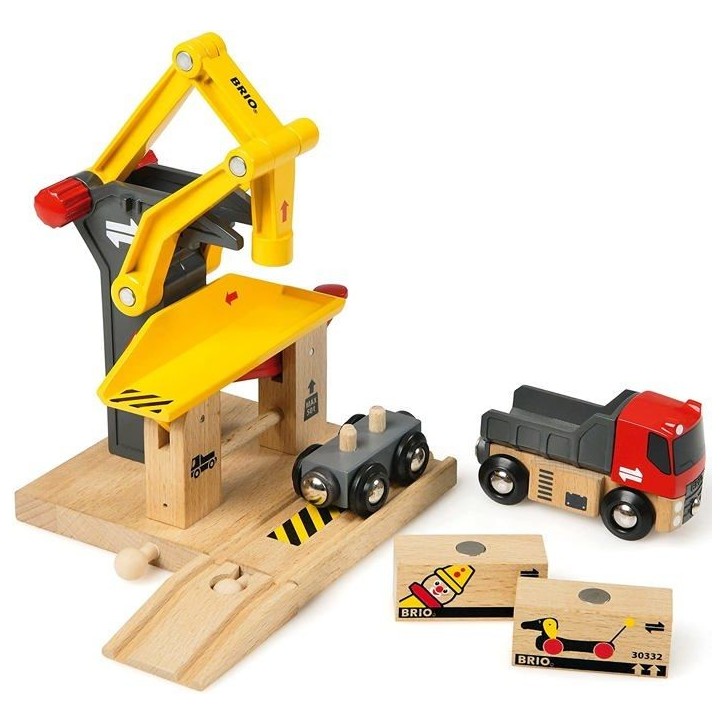 Brio World Grue de Chargement de Marchandises - Accessoire pour circuit de train en bois - Ravensburger - Mixte des 3 ans - 3328