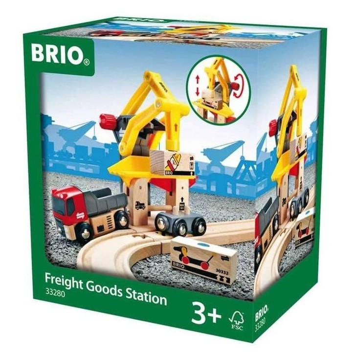 Brio World Grue de Chargement de Marchandises - Accessoire pour circuit de train en bois - Ravensburger - Mixte des 3 ans - 3328