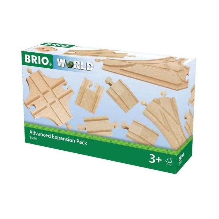 BRIO World - 33307 - Coffret Evolution Avance 11 Rails - Accessoire pour circuit de train en bois - Assortiment de rails - des 3 BRIO World - 33307 - Coffret Evolution Avance 11 Rails - Accessoire pour circuit de train en bois - Assortiment de rails - des 3