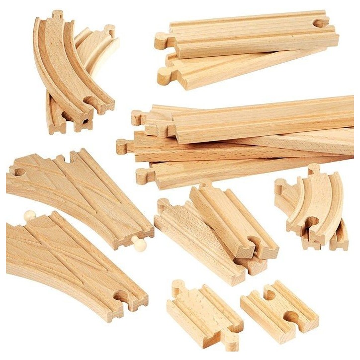 Coffret Evolution Intermédiaire 16 Rails - BRIO - 33402 - Circuit de train en bois pour enfant des 3 ans