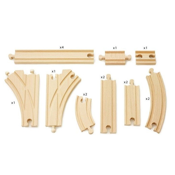 Coffret Evolution Intermédiaire 16 Rails - BRIO - 33402 - Circuit de train en bois pour enfant des 3 ans