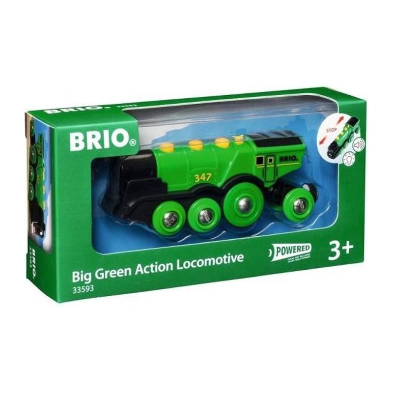 Locomotive Verte Puissante a Piles - BRIO - Circuit de train en bois -