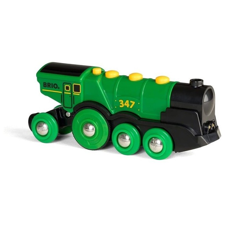 Locomotive Verte Puissante a Piles - BRIO - Circuit de train en bois - Accessoire son & lumiere - Des 3 ans