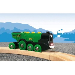 Locomotive Verte Puissante a Piles - BRIO - Circuit de train en bois -