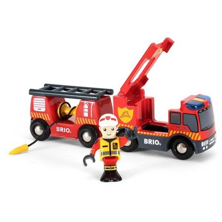 Camion de Pompiers Son et Lumiere BRIO - Ravensburger - Lance a incendie - Mixte - Des 3 ans - 33811