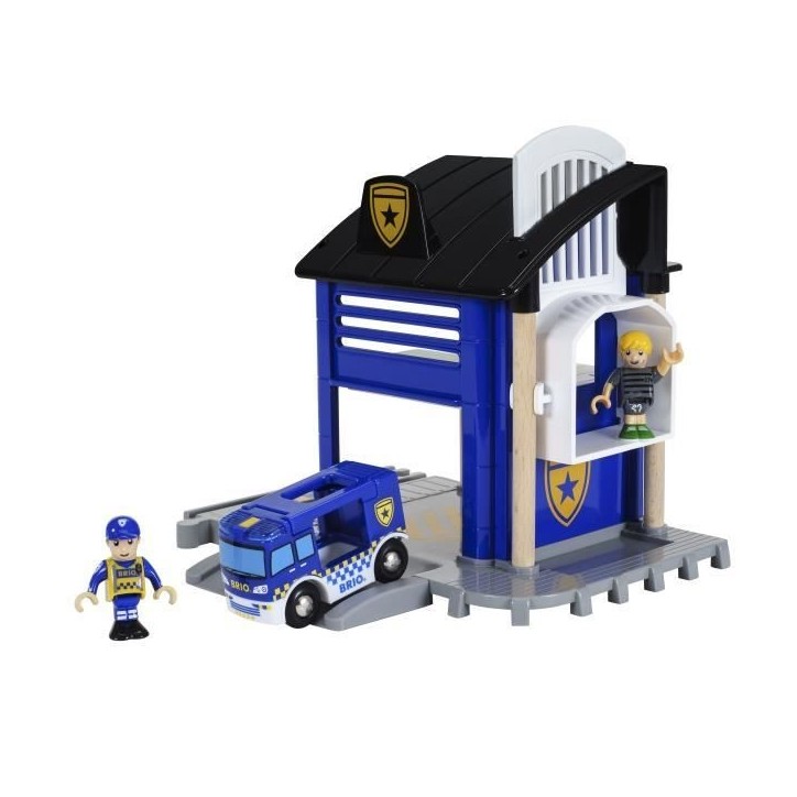 Brio World Commissariat de Police - Accessoire son et lumiere pour circuit de train en bois - Ravensburger - Des 3 ans - 33813