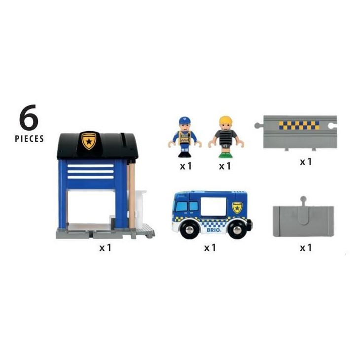 Brio World Commissariat de Police - Accessoire son et lumiere pour circuit de train en bois - Ravensburger - Des 3 ans - 33813